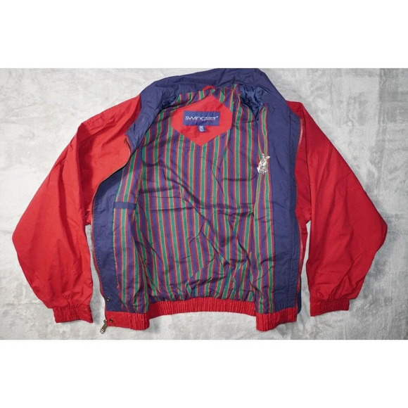 VTG Anheuser Busch Coachs Jacket Mens Red Medium Made in USA Beer Eagle Logo - Picture 7 of 13